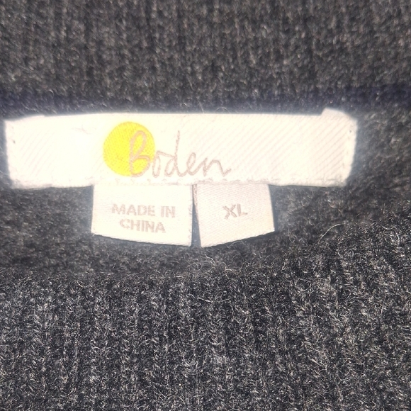 Boden Women's Charcoal Crew Neck Sweater 100% Cashmere Size XL - Picture 2 of 8